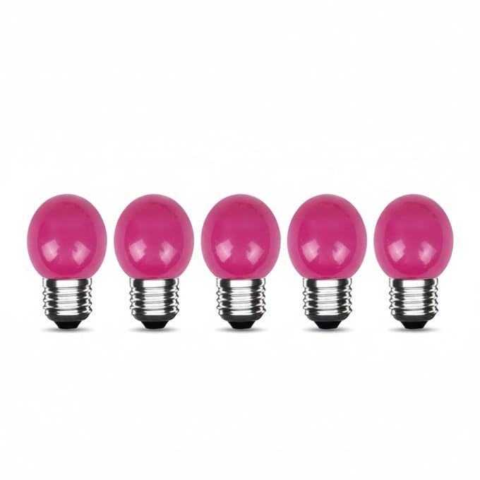LED Kogellamp E27 Roze - 300 lumen - 3W - IP20 - G45 - 230V - 5 stuks