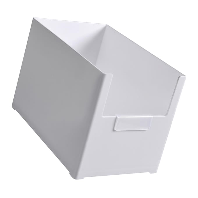 Plastic Open Voorzijde Organizer Bak Lade Ontwerp Multifunctionele Stapelbare Opbergbakken Keuken white