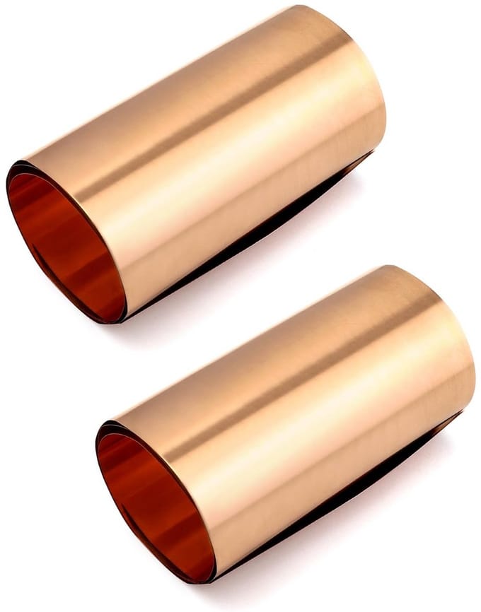 2 Rollen Koperfolie 0,1mm Dik - 99,9% Zuiver Koper Plaat - Flexibel en Warmtegeleidend