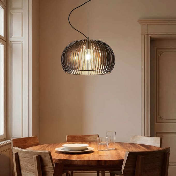 Lindby - hanglamp - 1licht - Metaal - H: 29 cm - E27 - zwart