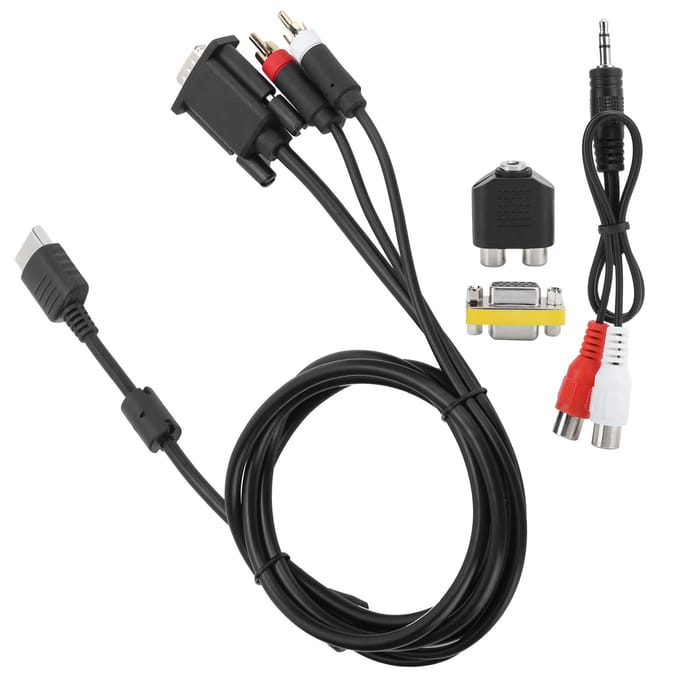 VGA High Definition Kabel met Adapter o Conversiekabel voor Sega Dreamcast DC black
