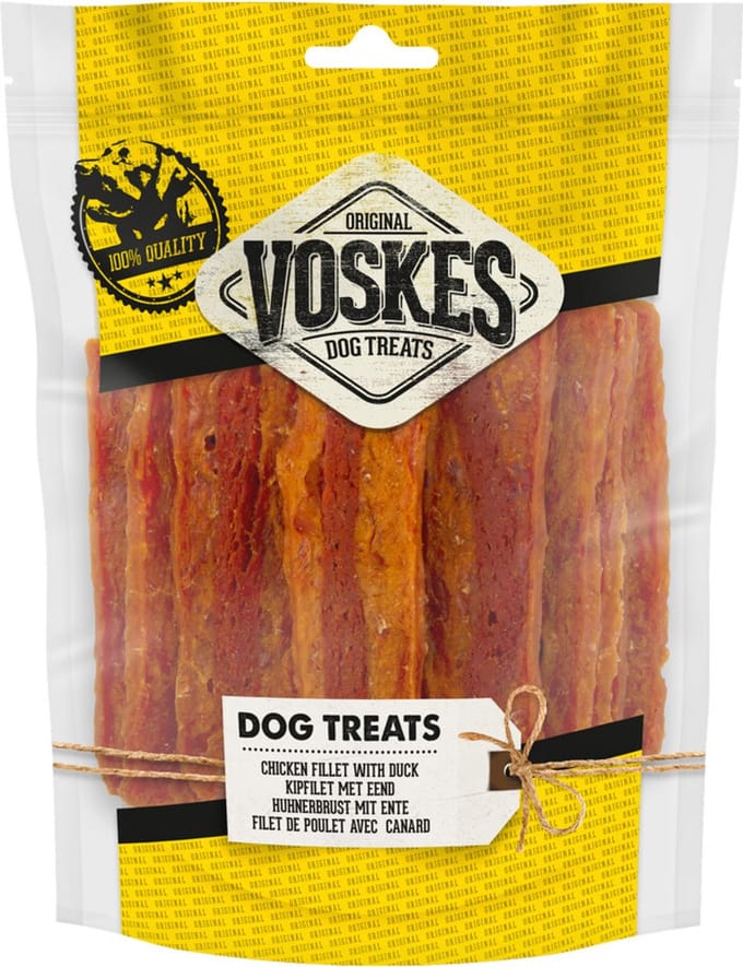 Voskes hondensnack Kipfilet Eend 400 gram - Hond