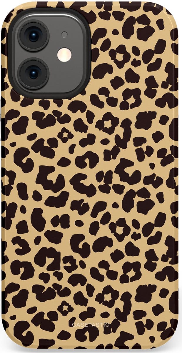 Casetastic hoesje geschikt voor Apple iPhone 12 Mini - Dubbellaagse bescherming - Wild - Fashion Case - Beige Zwart