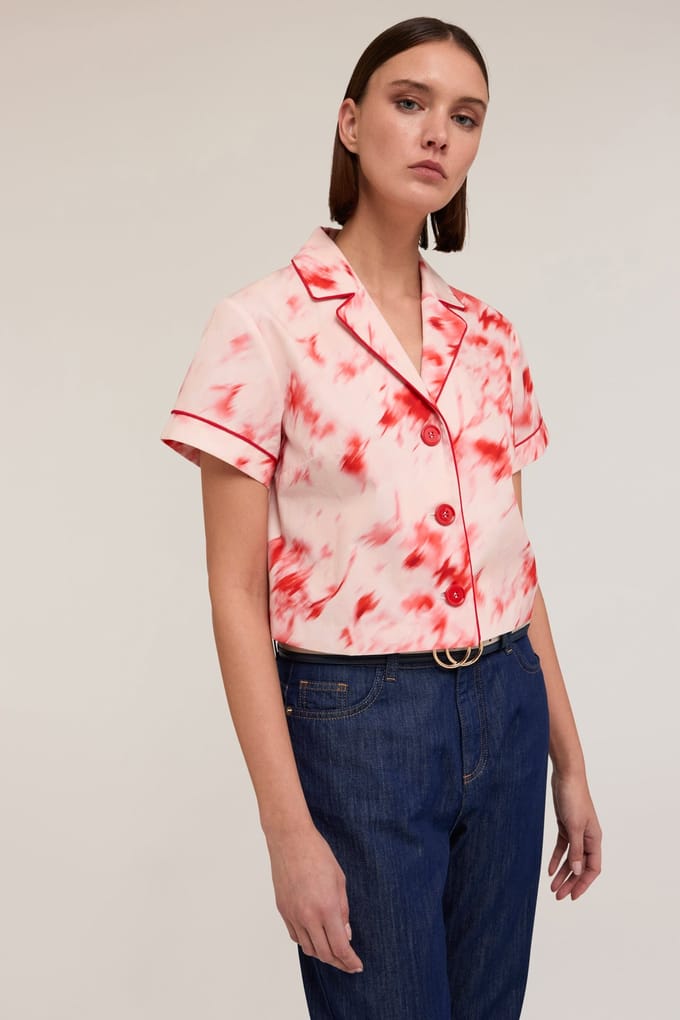 Motivi Short Shirt With Chinè Pattern Red Taglia: 38 | Magliette intime Outlet | Donna | Rosso