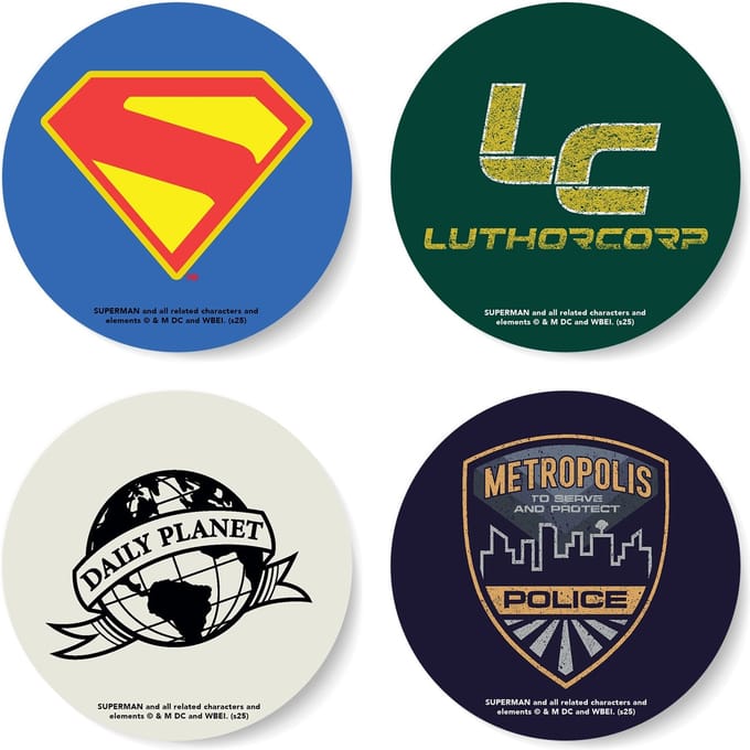 DC Comics Superman Logo Round Coaster Set