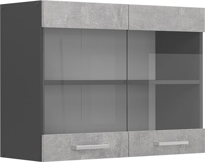 Vicco R-Line Glazen keukenkast – 80 cm Beton