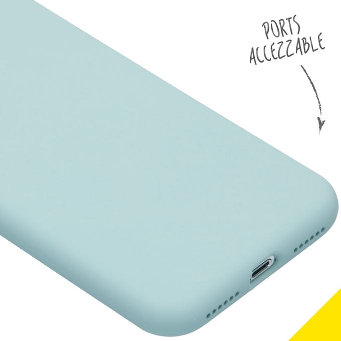 Accezz Hoesje - Geschikt voor Apple iPhone Xs / X - Liquid Silicone Backcover - Sky Blue