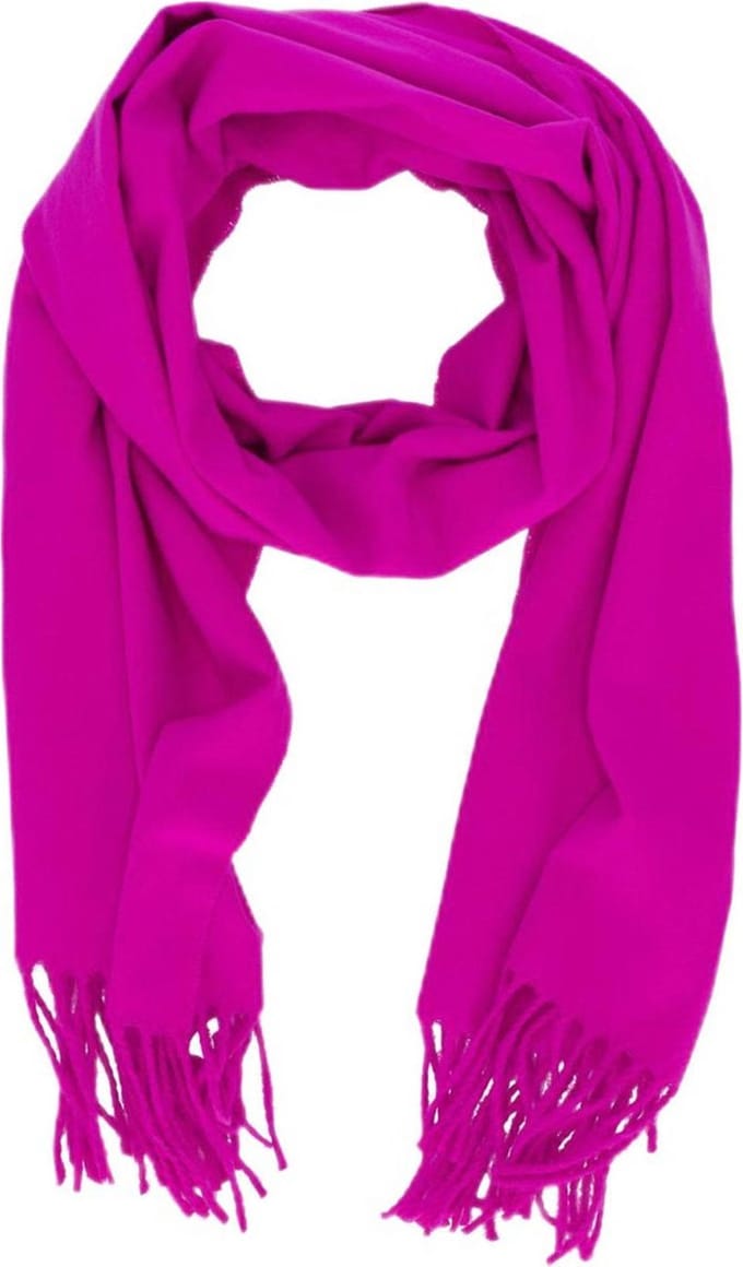 Sarlini sjaal met franjes fuchsia