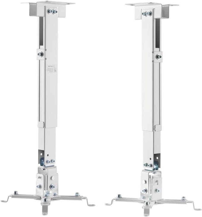 Plafondbeugel Projector - Projectorhouder Beamer - Thuisbioscoop Inrichten - Stevige Plafondmontage - 315 x 6 x 105 cm - Wit