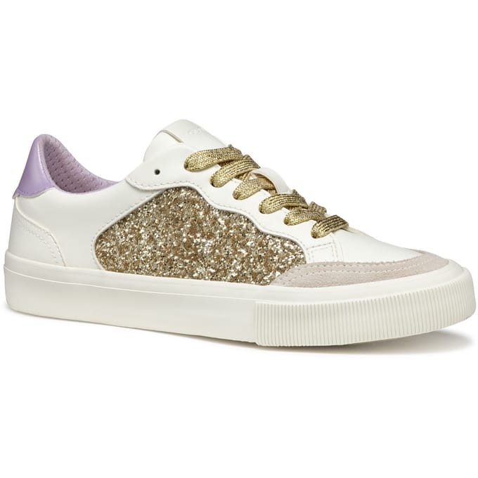 Geox D EMMELENY Dames Optic White/Licht Gouden Sneakers