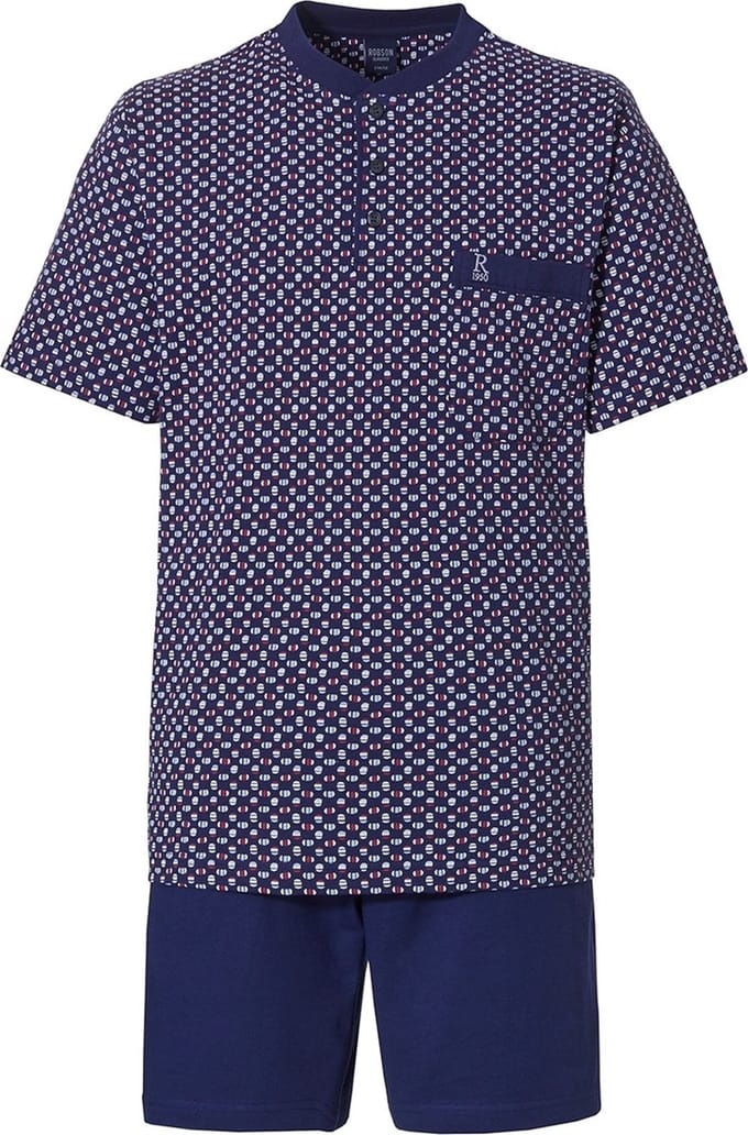 Blauwe Robson heren shortama - Blauw - Maat - 68