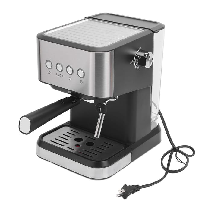Machine à café compacte semi-automatique 20 bars Machine à café avec mousseur à lait Lance vapeur 1,5 L d'eau L(for 6.5-9kg) gray