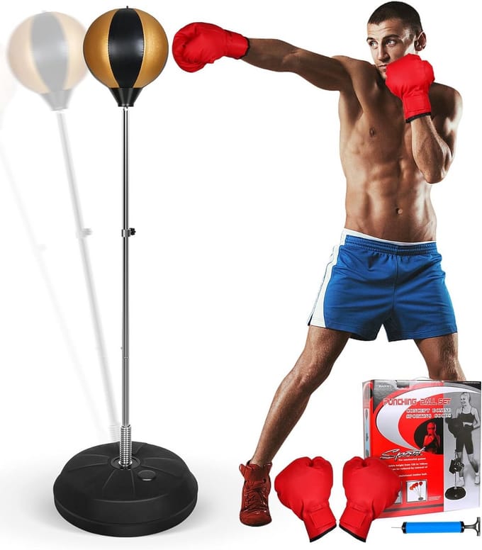 Staande Bokszak Speedball voor Krachttraining en Conditie Trainingsset