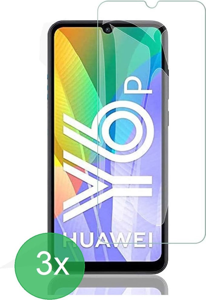 Geschikt Voor: Huawei Y6p Screenprotector 3x - screen protector - glas - bescherm - beschermglas - ZT Accessoires