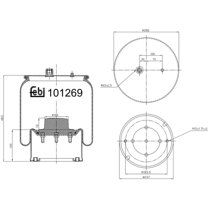 Luchtveerbalg FEBI BILSTEIN 101269