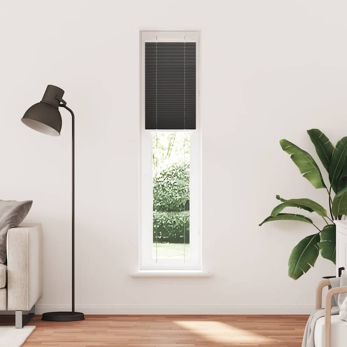 vidaXL - Plissé - rolgordijn - 50x200 - cm - stofbreedte - 49,4 - cm - polyester - zwart