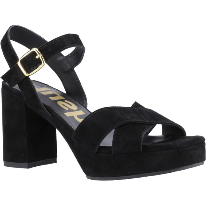 Hush Puppies Ophelia Suède Dames Zwarte Sandalen