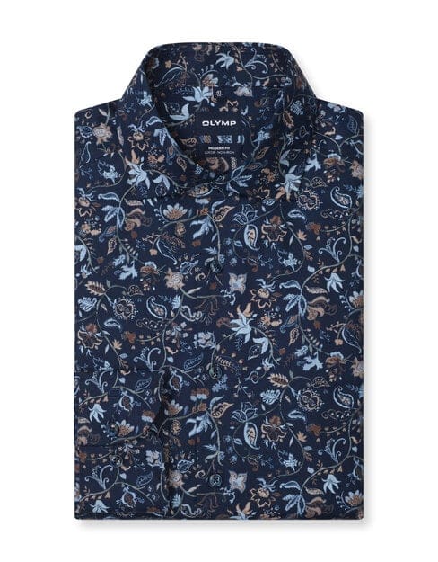 OLYMP Luxor Overhemd, Modern Fit, Royal Kent, Marineblauw