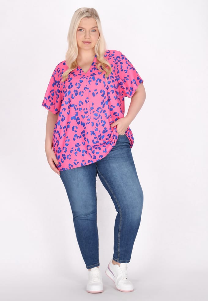 Mymo Grote maat blouse vrouwen roos