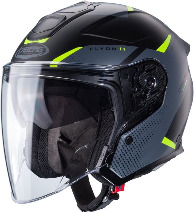 Caberg Flyon II Boss Mat Zwart Geel Jethelm - Helm