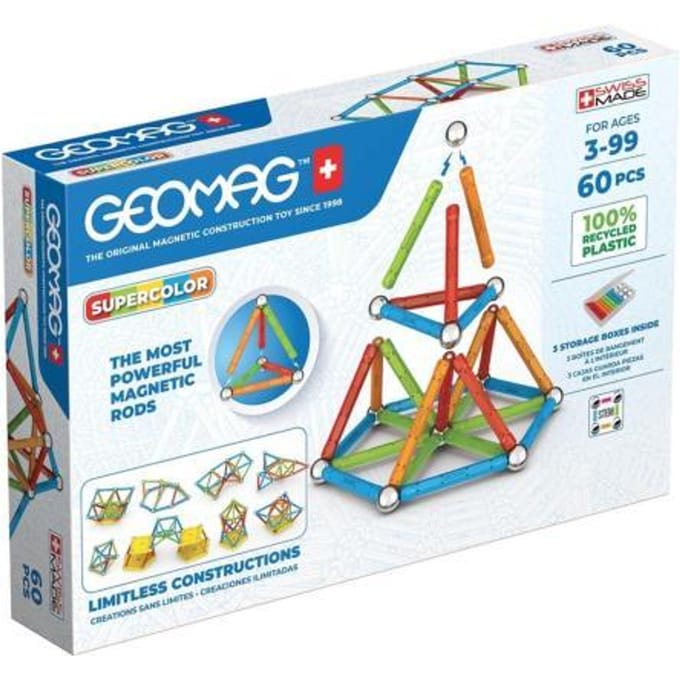 Geomag Super Color Recycled - Magnetisch Constructiespeelgoed met Panelen - 60-delig - Vanaf 3 jaar