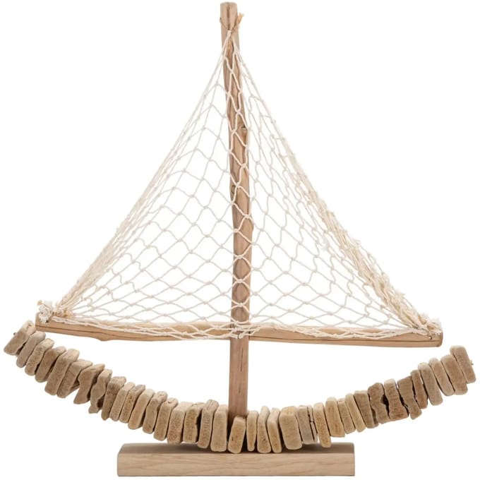Houten decoratief zeilobject Mauro Ferretti