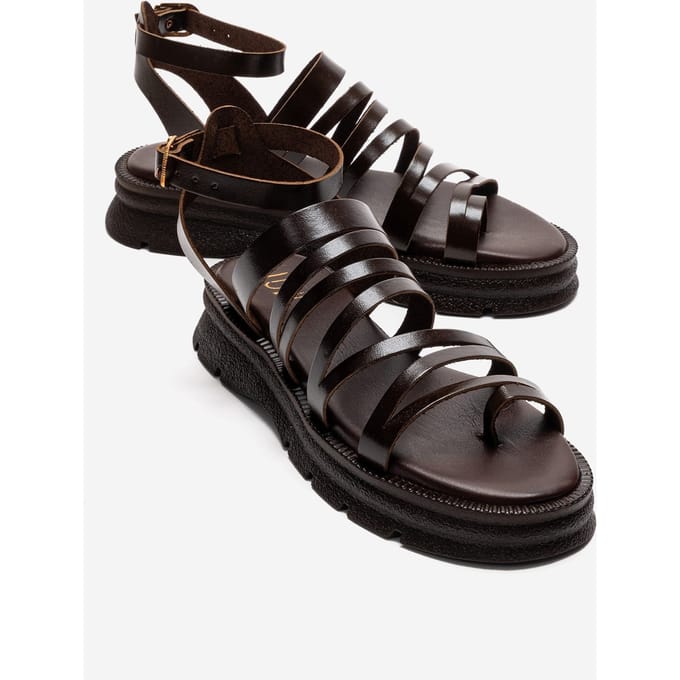 Pelsa Leren Multi Strap Sandaal