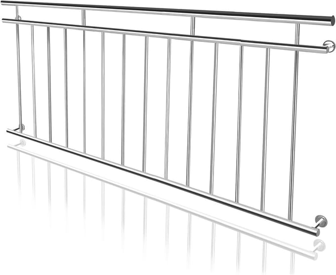 Frans balkon RVS balustrade met glasuitstraling veilig en elegant