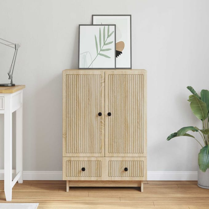 vidaXL - Dressoir - Sonoma - Eik - 66 - x - 34,5 - x - 95 - cm - Geconstrueerd - hout