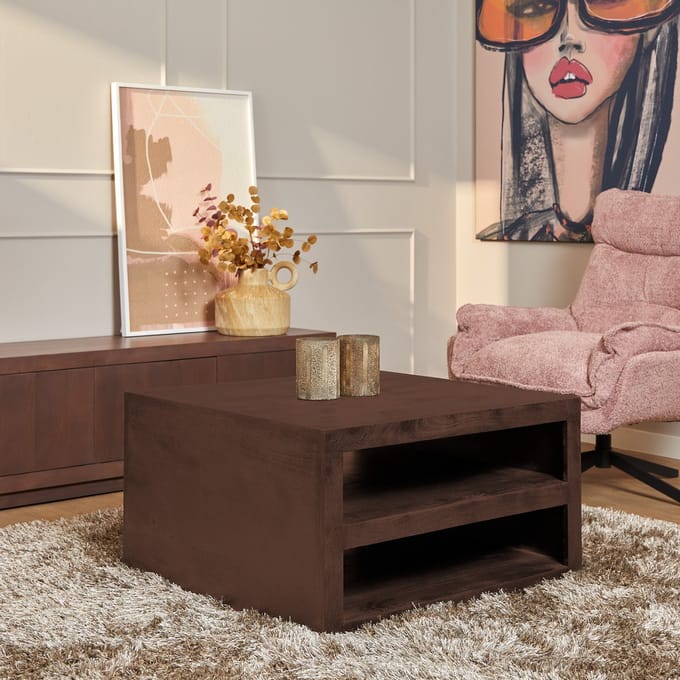 Starfurn - Salontafel Brussel - Bruin - 80x80x40 cm