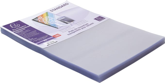 Exacompta Doos 100 transparante PVC kaft 20/100e voor inbinding - A3 - Transparant - 42745E
