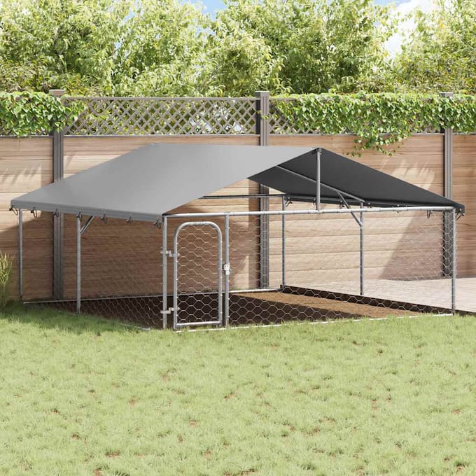 vidaXL - Hondenkennel - met - dak - 300x300x150 - cm