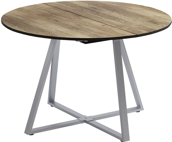 Vicco Eettafel Loyd, Eiken rustiek/Grijs, 120-160 x 120 cm Uitschuifbaar