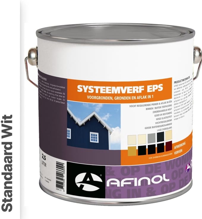 Afinol Systeemverf-Schakelverf Standaard Wit (Witste kleur) 2,5 liter
