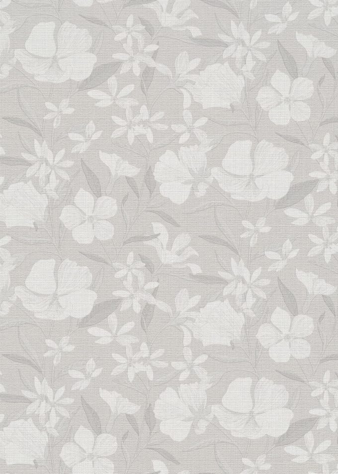 Erismann Vinylbehang 10519-10 - La Terasse - Botanisch Zilver - 53cm x 10.05m