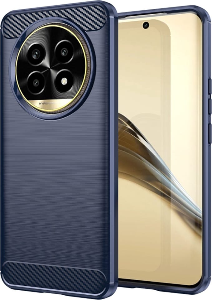 Hoesje geschikt voor Realme 13 Pro / 13 Pro Plus - Techsuit Carbon Silicone Back Cover - Blauw