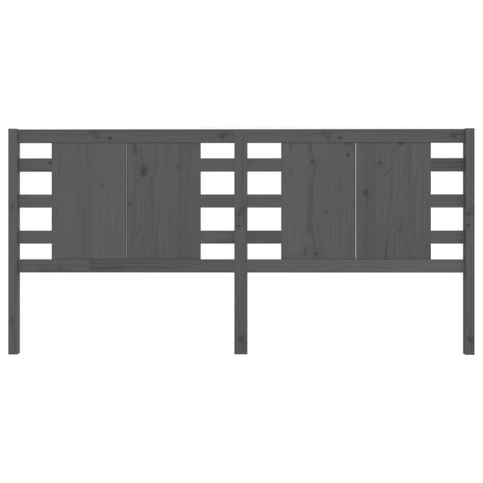 vidaXL Hoofdbord 146x4x100 cm massief grenenhout grijs