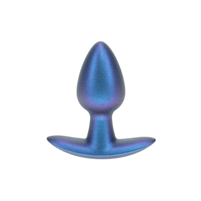 Ouch! Gladde Siliconen Buttplug 2.7 cm - Metallic Blauw