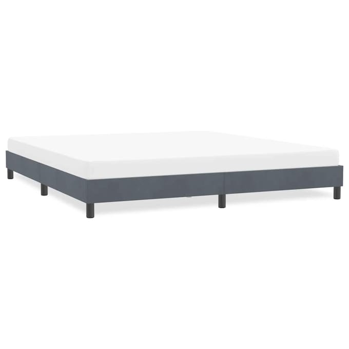 vidaXL - Bedframe - zonder - matras - 180x210 - cm - fluweel - donkergrijs