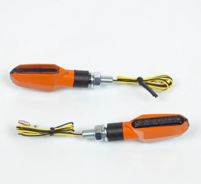 Paar knipperlichten oranje LED 12V Mad Mars voor motor scooter CE-gekeurd