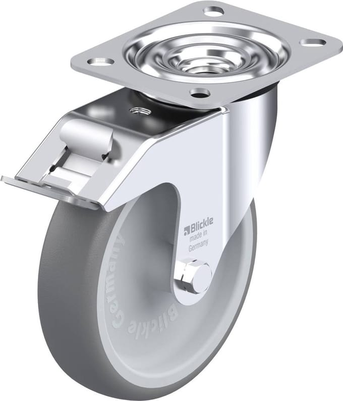 Blickle 605592 Apparaatzwenkwiel, Ø 125 mm, met rem