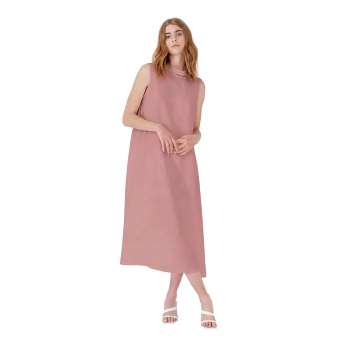 Lange jurk met strik op de rug vrouw Haris Cotton Essentials