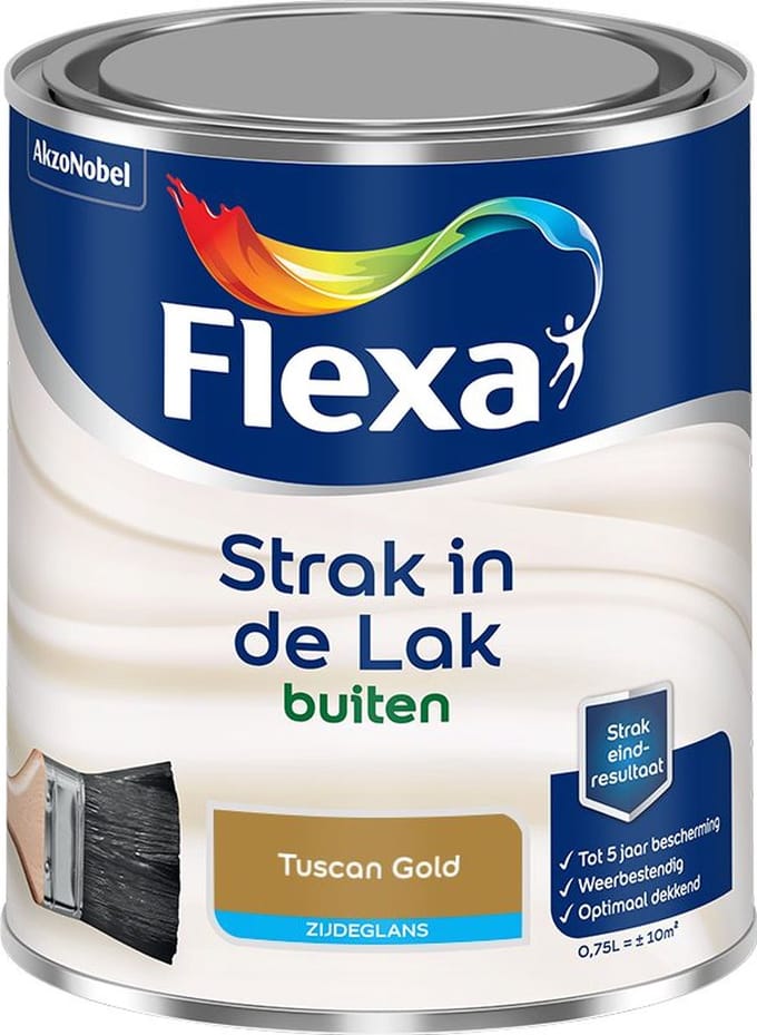 Flexa - Strak In De Lak Buitenlak Zijdeglans - Tuscan Gold - Mengverf - 750 Ml