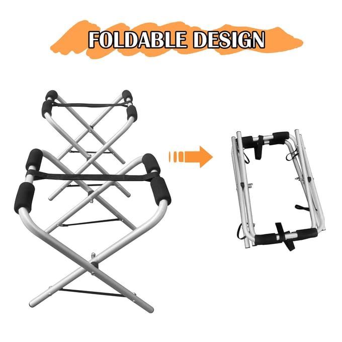 Porte-kayak portable en aluminium Support de rangement léger pour canoë Support pour paddleboard avec nylon noir