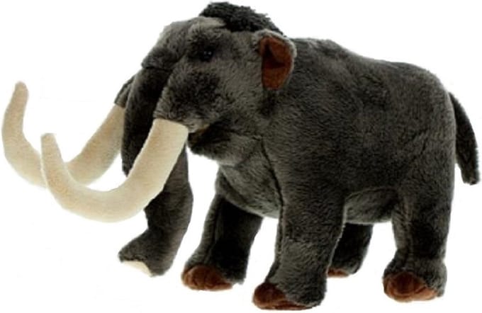 Cornelissen Mammoet knuffel 33 cm - Pluche - Grijs - Kraalogen - Speelgoed voor kinderen