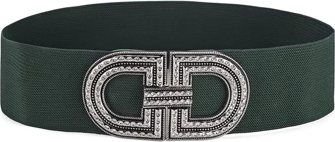 Elastische Riem - Double-D Groen | Polyester / Elastaan | Maat 36 t/m 42 | Fashion Favorite