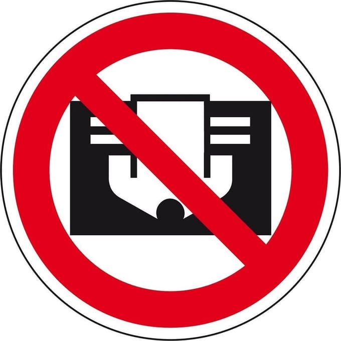 Niet afdekken sticker 200 mm