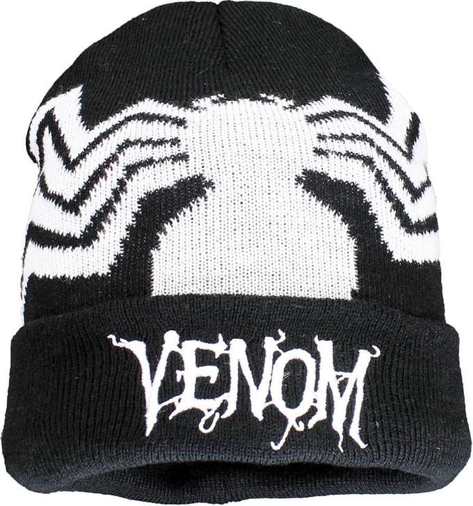 Marvel Venom Logo Roll-Up Beanie Muts Zwart / Wit