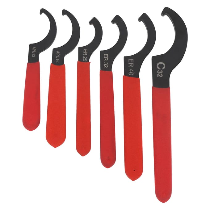 6 Stuks Universele Sleutel Set APU13 16 ER25 32 40 C32 Staal Verstelbare Schokdemper Sleutel Haak Sleutel Coilover black