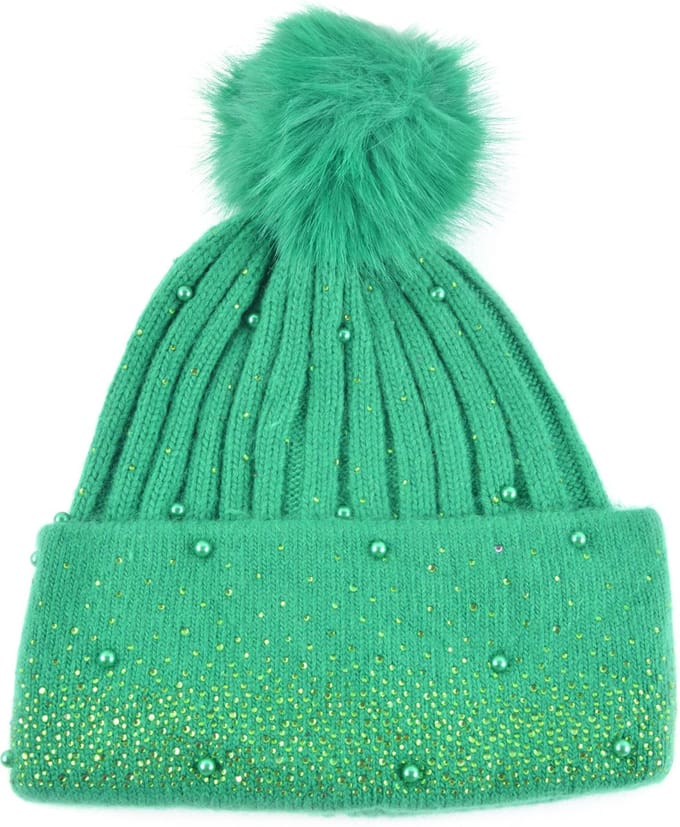 Giuliano muts - Pompom - Glitters - Winter - Groen